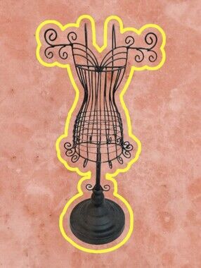 Metal Wire Dress Form vintage style Jewelry display Stand 17" Tall
